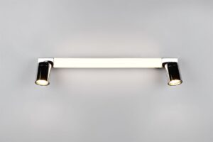 Φωτιστικό Μπάνιου Καθέφτη Enrico LED 6.5W 2300+3000+4000K Νίκελ με Σποτ 2xGU10 IP44 Trio Lighting – 281470306