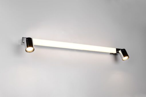 Φωτιστικό Μπάνιου Καθέφτη Enrico LED 9W 2300+3000+4000K Νικελ με Σποτ 2xGU10 IP44 Trio Lighting – 281479306