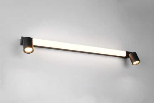 Φωτιστικό Μπάνιου Καθέφτη Enrico LED 9W 2300+3000+4000K Μαυρο με Σποτ 2xGU10 IP44 Trio Lighting – 281479332