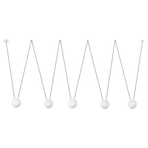 Faro Barcelona MINE PC SPACE Κρεμαστό 5Φωτο Φωτιστικό, Λευκού Χρώματος – 28209-5L