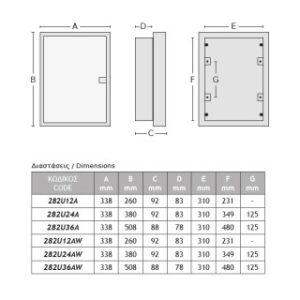 ΗΛ.ΠΙΝΑΚΑΣ ΠΛΑΣΤΙΚΟΣ ΧΩΝΕΥΤΟΣ 12 ΘΕΣΕΙΣ ΛΕΥΚΗ ΠΛΑΣΤΙΚΗ ΠΟΡΤΑ 1 ΣΕΙΡΑ IP40 ACA – 282U12AW