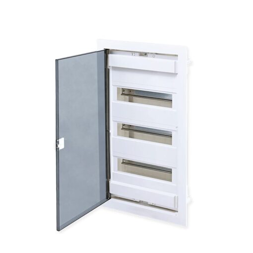 Χωνευτός Πίνακας Γυψοσανίδας 36 Θέσεων 3 Σειρών με Διάφανη Πλαστική Πόρτα IP40 Πλαστικό Πλαίσιο ACA – 282U36FP