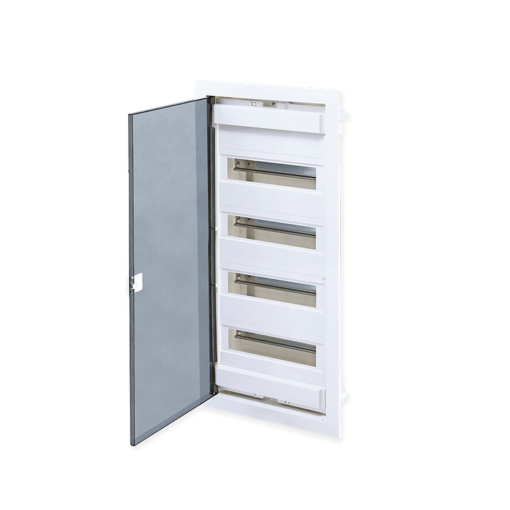 Χωνευτός Πίνακας Γυψοσανίδας 48 Θέσεων 4 Σειρών με Διάφανη Πλαστική Πόρτα IP40 Πλαστικό Πλαίσιο ACA – 282U48FP