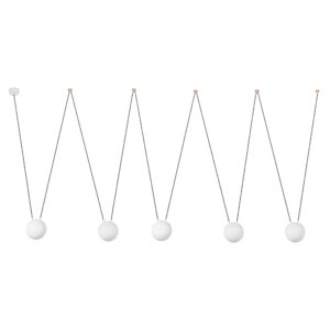 Faro Barcelona MINE GLASS SPACE Κρεμαστό 5Φωτο Φωτιστικό, Λευκού Χρώματος – 28375-5L