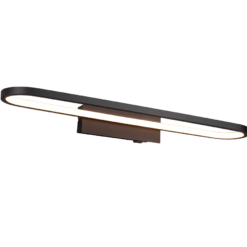 Φωτιστικό Τοίχου Trio Lighting  LED 22W Μαύρο Ματ Μεταλλικό 2700lm IP44 3000K – 283779132