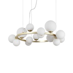 IDEAL LUX Κρεμαστό Φωτιστικό PERLAGE 14xG9 Χρυσού Χρώματος – 283814