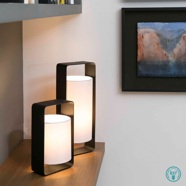 ΕΠΙΤΡΑΠΕΖΙΟ ΦΩΤΙΣΤΙΚΟ LULA ΜΑΥΡΟ-ΑΣΠΡΟ  FARO – 28385