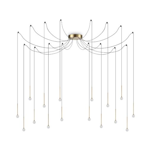 IDEAL LUX Κρεμαστό Φωτιστικό LUCCIOLA LED 16W 3000K Χρυσού Χρώματος – 284019