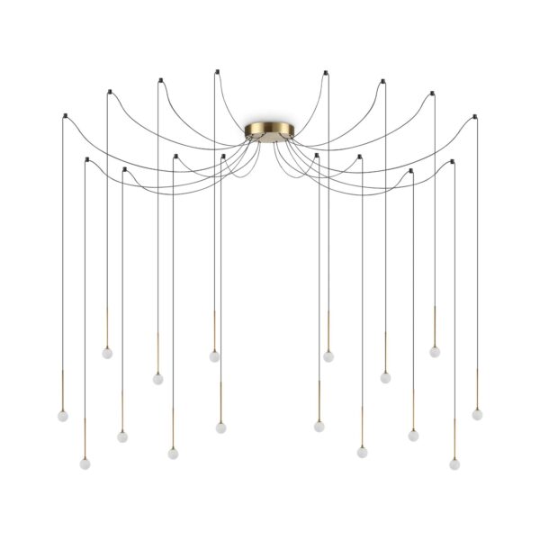 IDEAL LUX Κρεμαστό Φωτιστικό LUCCIOLA LED 16W 3000K Χρυσού Χρώματος – 284019