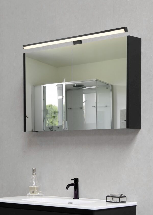 Φωτιστικό Τοίχου Trio Lighting  LED 11,5W Μαύρο Ματ Πλαστικό 1200lm IP44 3000K – 284116032