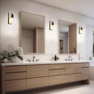 Φωτιστοικό Τοίχου Φυσικό Ξύλο & Μαύρο 1xE27 IP44 με Διακόπτη Trio Lighting – 284470132