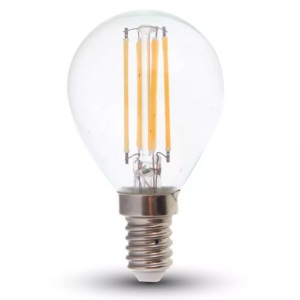 Λάμπα LED E14 P45 Filament 6W Θερμό λευκό 3000K Γυαλί διάφανο (130 LM/W) V-TAC – 2854