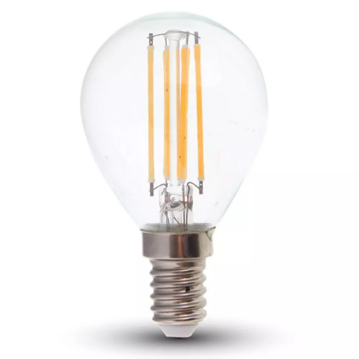 Λάμπα LED E14 P45 Filament 6W Θερμό λευκό 3000K Γυαλί διάφανο (130 LM/W) V-TAC – 2854