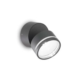 IDEAL LUX Επιτοίχιο Φωτιστικό Βεράντας OMEGA LED 7W 3000K Ανθρακί Χρώματος IP54 – 285450