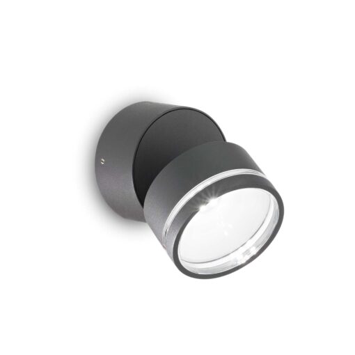 IDEAL LUX Επιτοίχιο Φωτιστικό Βεράντας OMEGA LED 7W 3000K Ανθρακί Χρώματος IP54 – 285450