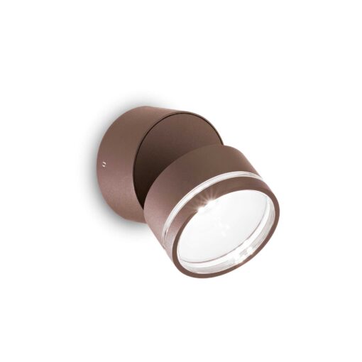 IDEAL LUX Φωτιστικό Τοίχου Βεράντας OMEGA LED 7W 4000K IP54 Καφέ Χρώματος – 285498