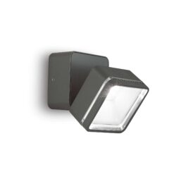 IDEAL LUX Φωτιστικό Τοίχου Βεράντας OMEGA LED 7W 4000K IP54 Χρώματος Ανθρακί – 285511
