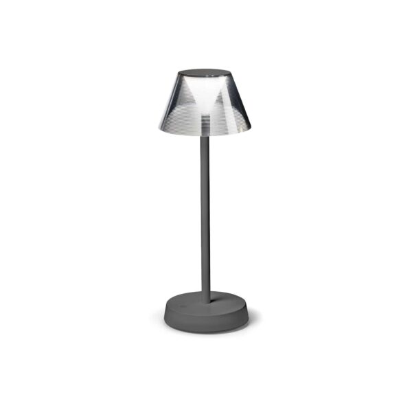 IDEAL LUX Επιτραπέζιο Φωτιστικό LOLITA LED 7W 3000K IP54 Επαναφορτιζόμενο Γκρι Χρώματος – 286730