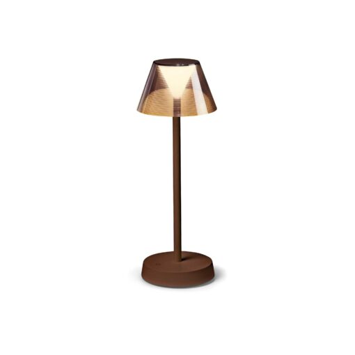 IDEAL LUX Επιτραπέζιο Φωτιστικό LOLITA LED 7W 3000K Επαναφορτιζόμενο IP54 Καφέ Χρώματος – 286747