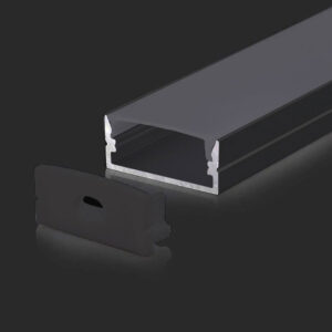 Προφίλ Αλουμινίου  Μαύρο με Καπάκι 2m V-TAC για ταινία LED – 2876