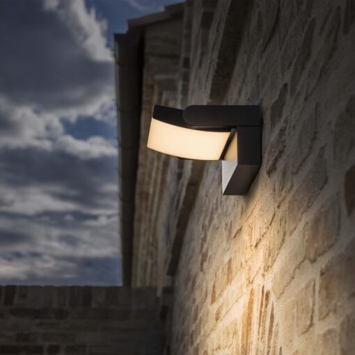 IDEAL LUX Επιτοίχιος Προβολέας SWIPE AP LED 20.5W 3000K IP54 Γκρι Χρώματος – 326863