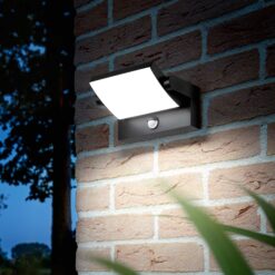IDEAL LUX Επιτοίχιος Προβολέας SWIPE LED 21W 3000K  IP54 με Αισθητήρα Κίνησης Γκρι Χρώματος – 326870