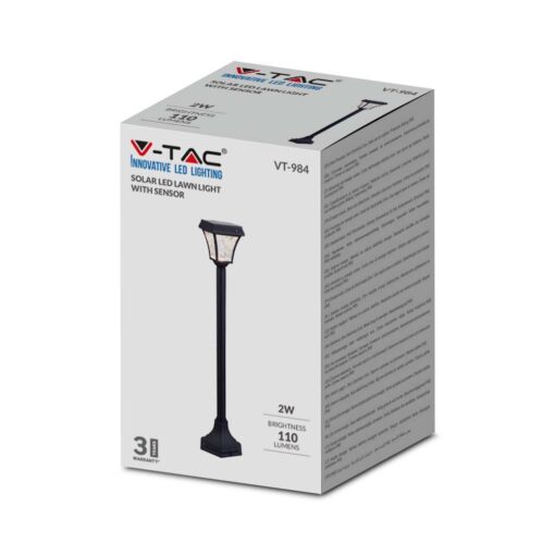 LED Ηλιακό Φωτιστικό Κήπου Δαπέδου 2W V-TAC IP65 με Μαύρο Σώμα CCT – 2891