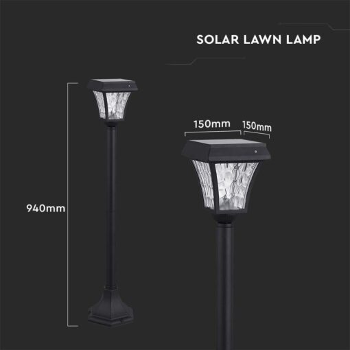 LED Ηλιακό Φωτιστικό Κήπου Δαπέδου 2W V-TAC IP65 με Μαύρο Σώμα CCT – 2891