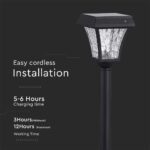 LED Ηλιακό Φωτιστικό Κήπου Δαπέδου 2W V-TAC IP65 με Μαύρο Σώμα CCT – 2891