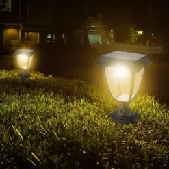 LED Ηλιακό Φαναράκι Δαπέδου 2W V-TAC IP65 Μαύρο Σώμα 3000K+6000K – 2893