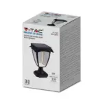 LED Ηλιακό Φαναράκι Δαπέδου 2W V-TAC IP65 Μαύρο Σώμα 3000K+6000K – 2893
