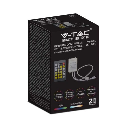 Infrared controller με χειριστήριο 24 κουμπιών CCT 12V/24V V-TAC – 2901