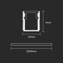 Προφίλ αλουμινίου για ταινίες LED 2000 x 7.8 x 9mm V-TAC – 2903