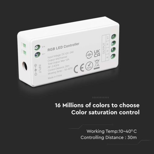 Dimmer RF για RGB+W Πολύχρωμες LED Ταινίες 144W 12V/ 288W 24V V-TAC – 2913