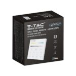 Ασύρματο Επιτοίχιο Controller Αφής RF 12V/24V για LED Ταινίες CCT 4 Ζωνών V-TAC – 2916