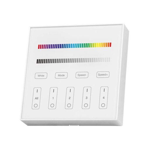 Ασύρματο RF Επιτοίχιο Controller Αφής 12V/24V για Πολύχρωμες LED Ταινίες RGB+W 4 Ζωνών  V-TAC – 2917