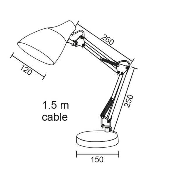 Φωτιστικό Γραφείου E27 Μέταλλο-Πλαστικό Λευκό ACA DECOR – 2918WH