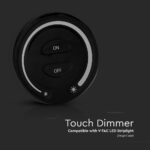 Ασύρματο RF Επιτοίχιο controller Αφής 12V/24V για Μονόχρωμες LED Ταινίες Μαύρο V-TAC – 2920