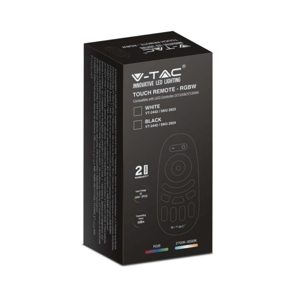 RF Χειριστήριο Αφής 4 ζωνών RGB+W Μαύρο V-TAC – 2924