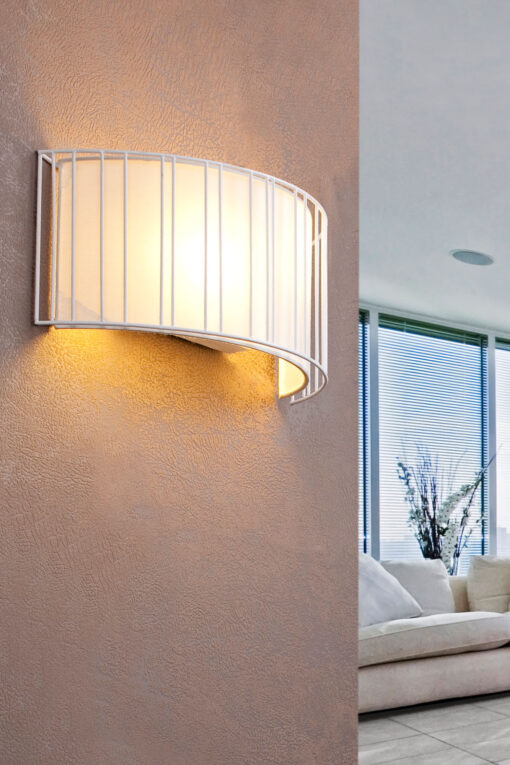 Faro Barcelona 29306 LINDA Φωτιστικό Τοίχου Λευκό   E27 Υφασμάτινο Καπέλο