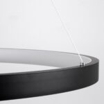 GloboStar® NEMESIS TRIO 61167-DECO Κρεμαστό Φωτιστικό Δαχτυλίδι-Κύκλος LED CCT 100W 12123lm 360° AC 220-240V – Εναλλαγή Φωτισμού μέσω Τηλεχειριστηρίου All In One Ψυχρό 6000k+Φυσικό 4500k+Θερμό 2700k Dimmable Φ25+40+60cm – Μαύρο – 3 Years Warranty
