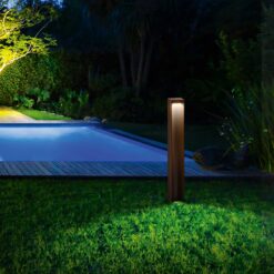 IDEAL LUX Κολωνάκι Κήπου KURT LED 11W 3000K IP54 Καφέ Χρώματος – 306858