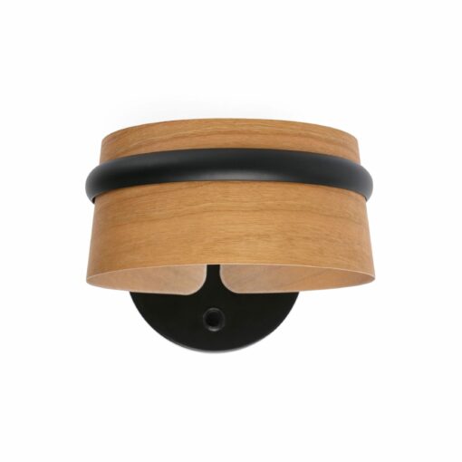 ΦΩΤΙΣΤΙΚΟ ΤΟΙΧΟΥ LOOP CHERRY WOOD ΜΑΥΡΟ   FARO – 29565
