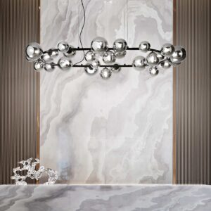 IDEAL LUX Κρεμαστό Φωτιστικό PERLAGE 30xG9 Μαύρου Χρώματος – 296753