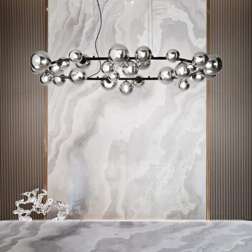 IDEAL LUX Κρεμαστό Φωτιστικό PERLAGE 30xG9 Μαύρου Χρώματος – 296753