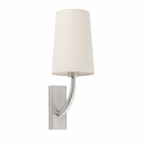 REM MATT NICKEL WALL LAMP BEIGE LAMPSHADE         FARO – 29680-20