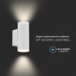 Επιτοίχιο Φωτιστικό Σποτ Up-Down GU10 Λευκό V-TAC – 2970