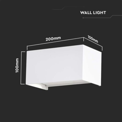LED απλίκα 24W ορθογώνια με λευκό σώμα 3000K θερμό λευκό IP65 V-TAC – 2975