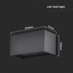 LED απλίκα 24W ορθογώνια με μαύρο σώμα 4000K φυσικό λευκό IP65 V-TAC – 2978
