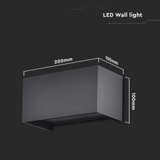 LED απλίκα 24W ορθογώνια με μαύρο σώμα 4000K φυσικό λευκό IP65 V-TAC – 2978